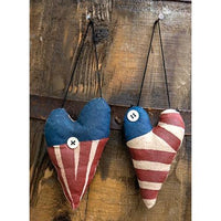 Americana Heart Ornament 2 asstd - The Fox Decor