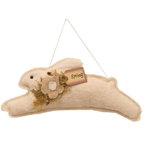 Leaping Spring Flower Bunny Ornament