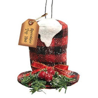 Thumbnail for Sprinkles Buffalo Check Top Hat Ornament - The Fox Decor