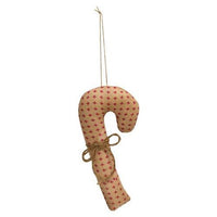 3 Set Primitive Fabric Candy Cane Ornaments - The Fox Decor