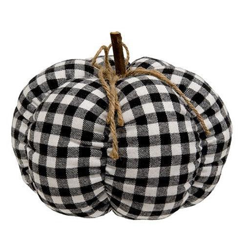 Black & White Buffalo Check Stuffed Felt Pumpkin 8 - The Fox Decor
