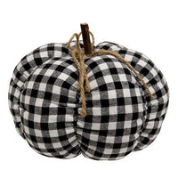 Black & White Buffalo Check Stuffed Felt Pumpkin 8 - The Fox Decor