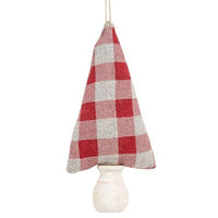 Thumbnail for Red & Gray Buffalo Check Fabric Christmas Tree Ornament 75