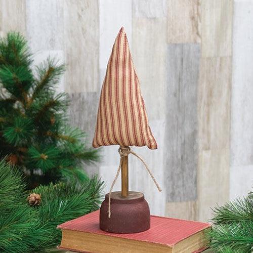 Red Stripe Ticking Christmas Tree on Base 11 - The Fox Decor