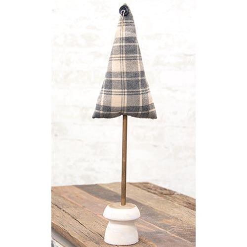 Gray Plaid Fabric Tree 20 - The Fox Decor