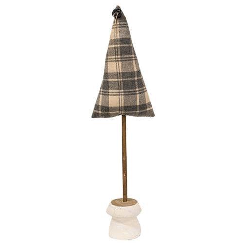 Gray Plaid Fabric Tree 20 - The Fox Decor