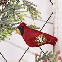 Thumbnail for Felt Cardinal With Snowflake Ornament