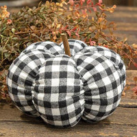 Thumbnail for Black & White Buffalo Check Stuffed Felt Pumpkin 65 - The Fox Decor