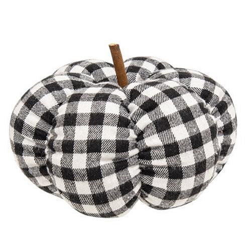 Black & White Buffalo Check Stuffed Felt Pumpkin 65 - The Fox Decor