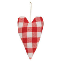 2 Set Buffalo Check Heart Pillow Ornaments - The Fox Decor