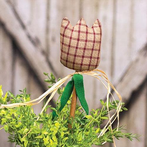 Burgundy Check Tulip Stake - The Fox Decor