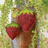 Thumbnail for Mini Beaded Felt Strawberry Ornament - The Fox Decor