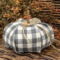 Gray Check Stuffed Pumpkin 65 - The Fox Decor
