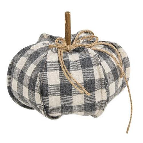 Gray Check Stuffed Pumpkin 65 - The Fox Decor