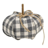 Gray Check Stuffed Pumpkin 65 - The Fox Decor