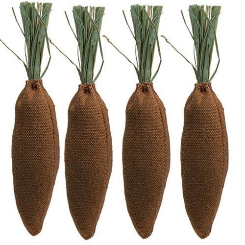 4 Set Mini Primitive Fabric Carrots - The Fox Decor
