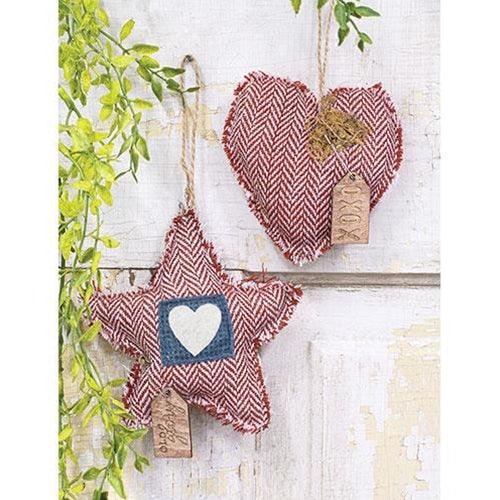 Striped Fringe Olde Glory Star Ornament - The Fox Decor