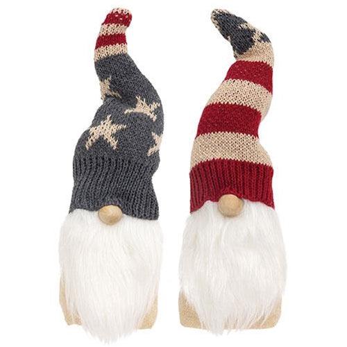 Americana Gnome w Flag Knit Hat 2 Asstd - The Fox Decor