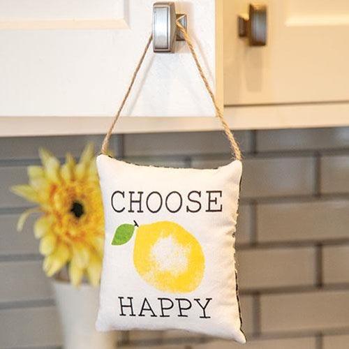 Choose Happy Lemon Pillow Ornament - The Fox Decor