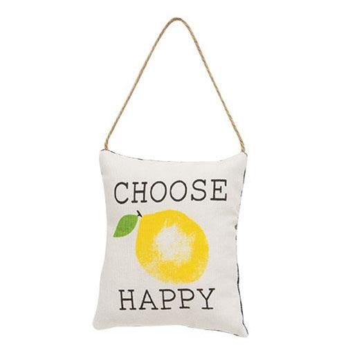 Choose Happy Lemon Pillow Ornament - The Fox Decor