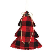 Red & Black Check Stuffed Tree Ornament - The Fox Decor
