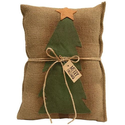 Merry Christmas Tree Decorative Pillow