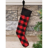 Thumbnail for Red & Black Buffalo Check Fabric Stocking Ornament - The Fox Decor