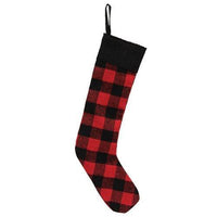 Thumbnail for Red & Black Buffalo Check Fabric Stocking Ornament - The Fox Decor