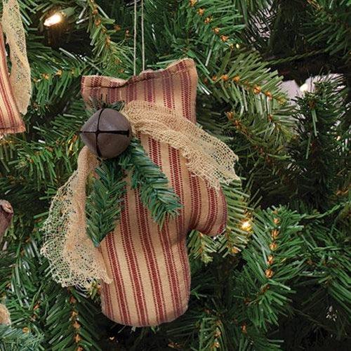 Ticking Stripe Mitten Ornament - The Fox Decor