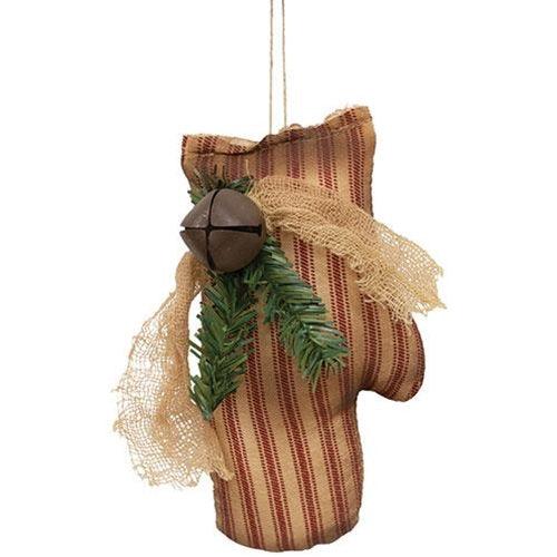 Ticking Stripe Mitten Ornament - The Fox Decor