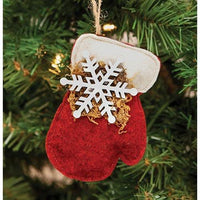 Snowflake Mitten Felt Ornament - The Fox Decor