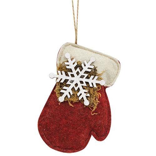 Snowflake Mitten Felt Ornament - The Fox Decor