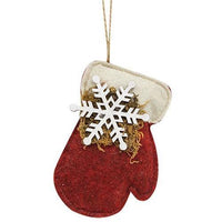 Snowflake Mitten Felt Ornament - The Fox Decor
