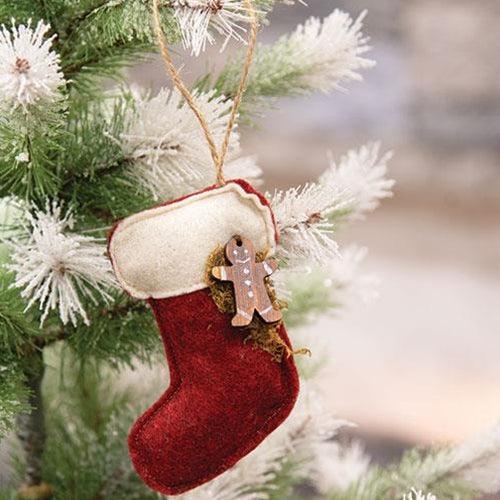Christmas Stocking with Gingerbread Ornament - The Fox Decor