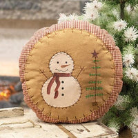 Primitive Gingham Snowman Pillow - The Fox Decor
