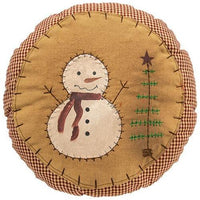 Primitive Gingham Snowman Pillow - The Fox Decor