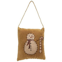 Thumbnail for Primitive Snowman Candy Cane Pillow Ornament