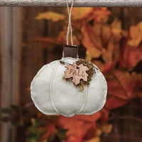Cream Fall Pumpkin Felt Ornament - The Fox Decor