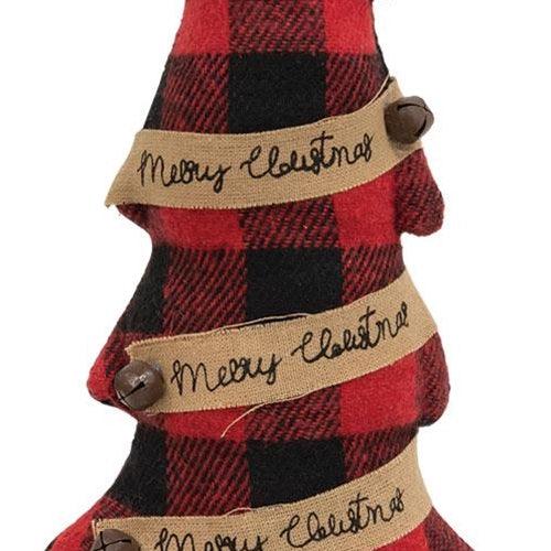 Merry Christmas Buffalo Check Fabric Tree - The Fox Decor
