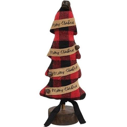 Merry Christmas Buffalo Check Fabric Tree - The Fox Decor