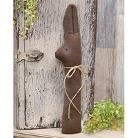 Primitive Chocolate Peeking Bunny - The Fox Decor
