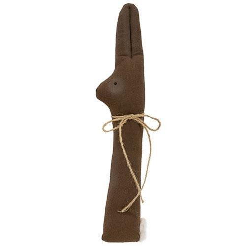 Primitive Chocolate Peeking Bunny - The Fox Decor