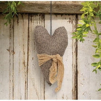 Primitive Stuffed Floral Heart Ornament - The Fox Decor