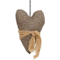 Primitive Stuffed Floral Heart Ornament - The Fox Decor