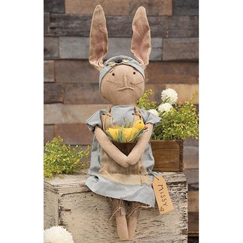 Missy Bunny & Her Chick decorative primitive plush