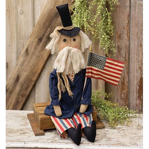 Uncle Sam w American Flag Doll - The Fox Decor