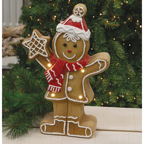 LED Resin Mr Gingerbread Man