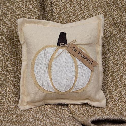 So Thankful Cream Pumpkin Pillow - The Fox Decor