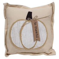 So Thankful Cream Pumpkin Pillow - The Fox Decor