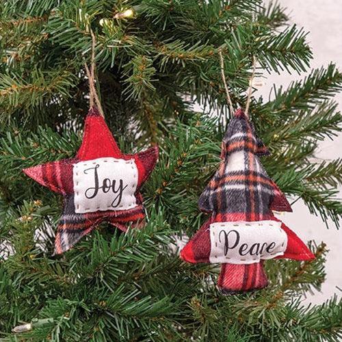 Joy Star & Peace Tree Ornament 2 Asstd - The Fox Decor